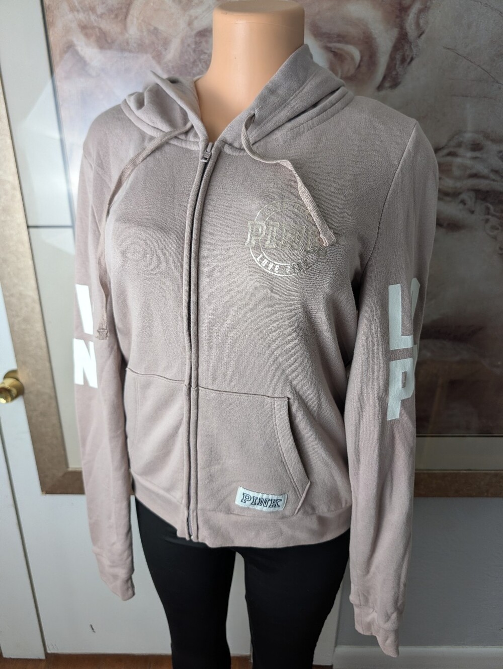 Victoria's Secret PINK Perfect Full-Zip Hoodie Lavender Rain Size L